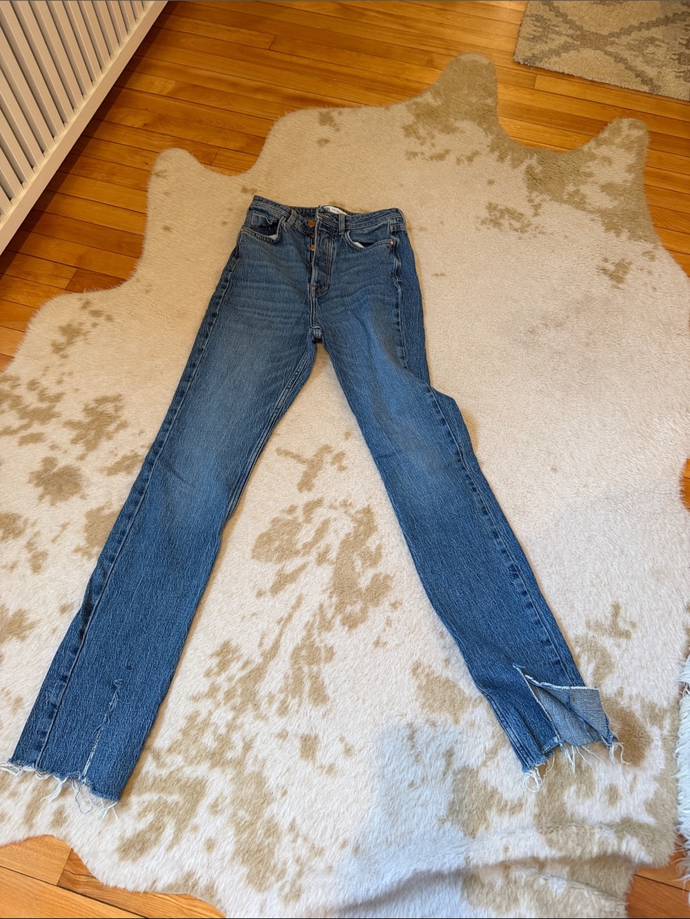 Zara Women's Skinny Jeans in Medium Blue Denim
